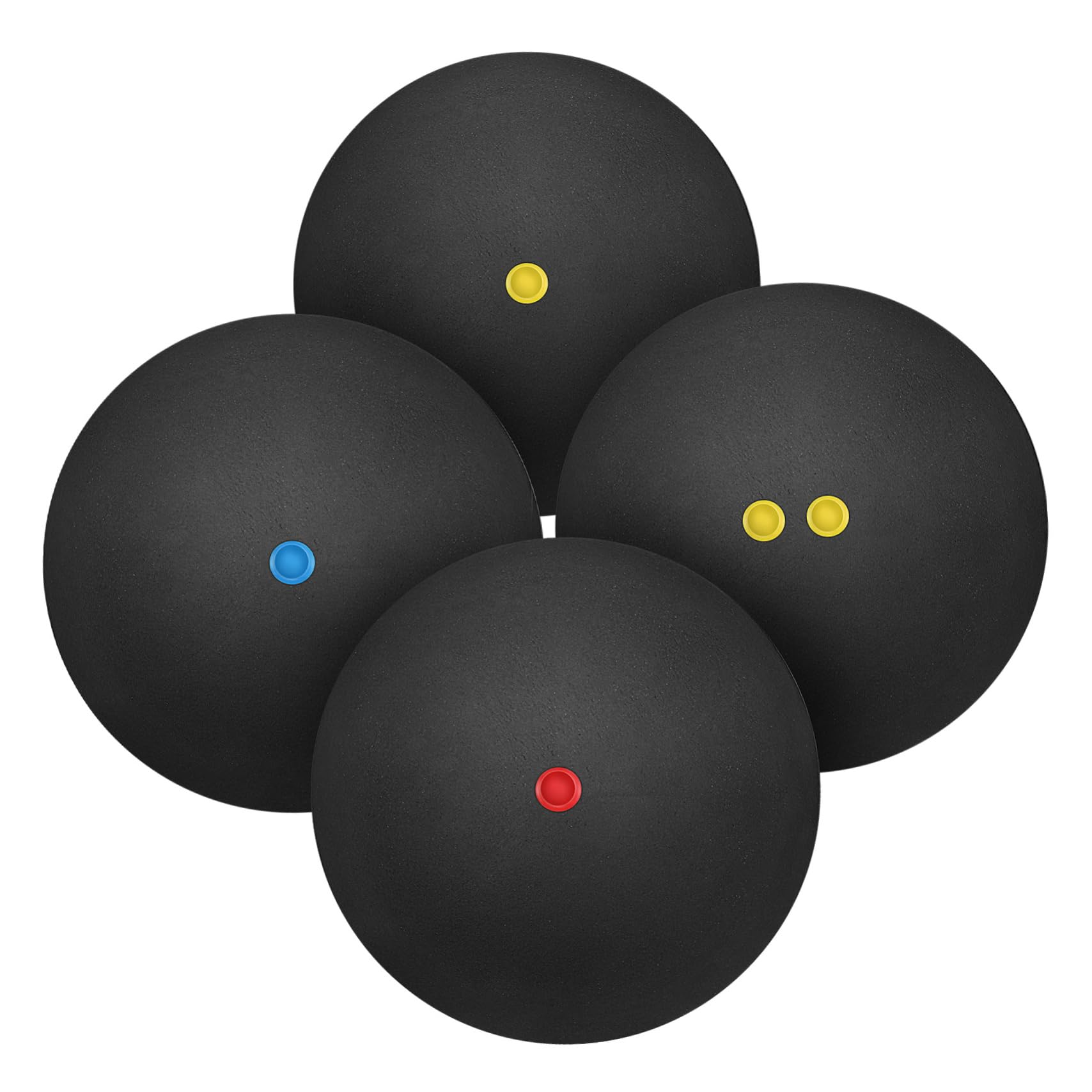 BESPORTBLE 4 Pack Squash Balls Double Yellow Bounce Balls for Sports Training Practice