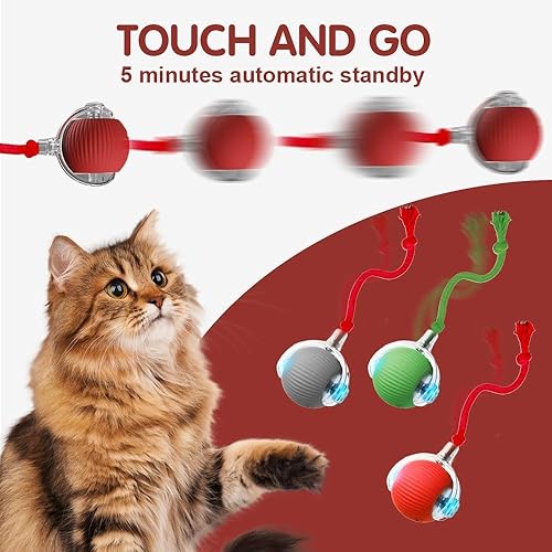 Miniatura 7 de Pelota automática interactiva para gatos para interiores, recargable, activa, interactiva, juguete para mascotas, para interiores, juguetes