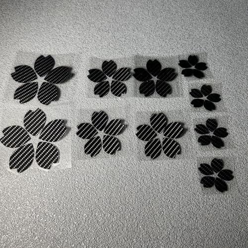Image of Creative Fashion Flower Cherry Blossoms Petal Leaves Motor Bike Stickers Auto Body Car Styling PVC Decals (Carbon Fibre Black)