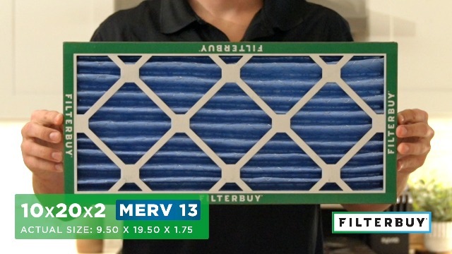Image of Filterbuy 14x20x2 Air Filter MERV 13 Smoke & Allergy Defense (4-Pack) | Electrostatic Pleated HVAC AC Furnace Filters Replacement, Made in USA (Actual Size: 13.50 x 19.50 x 1.75)