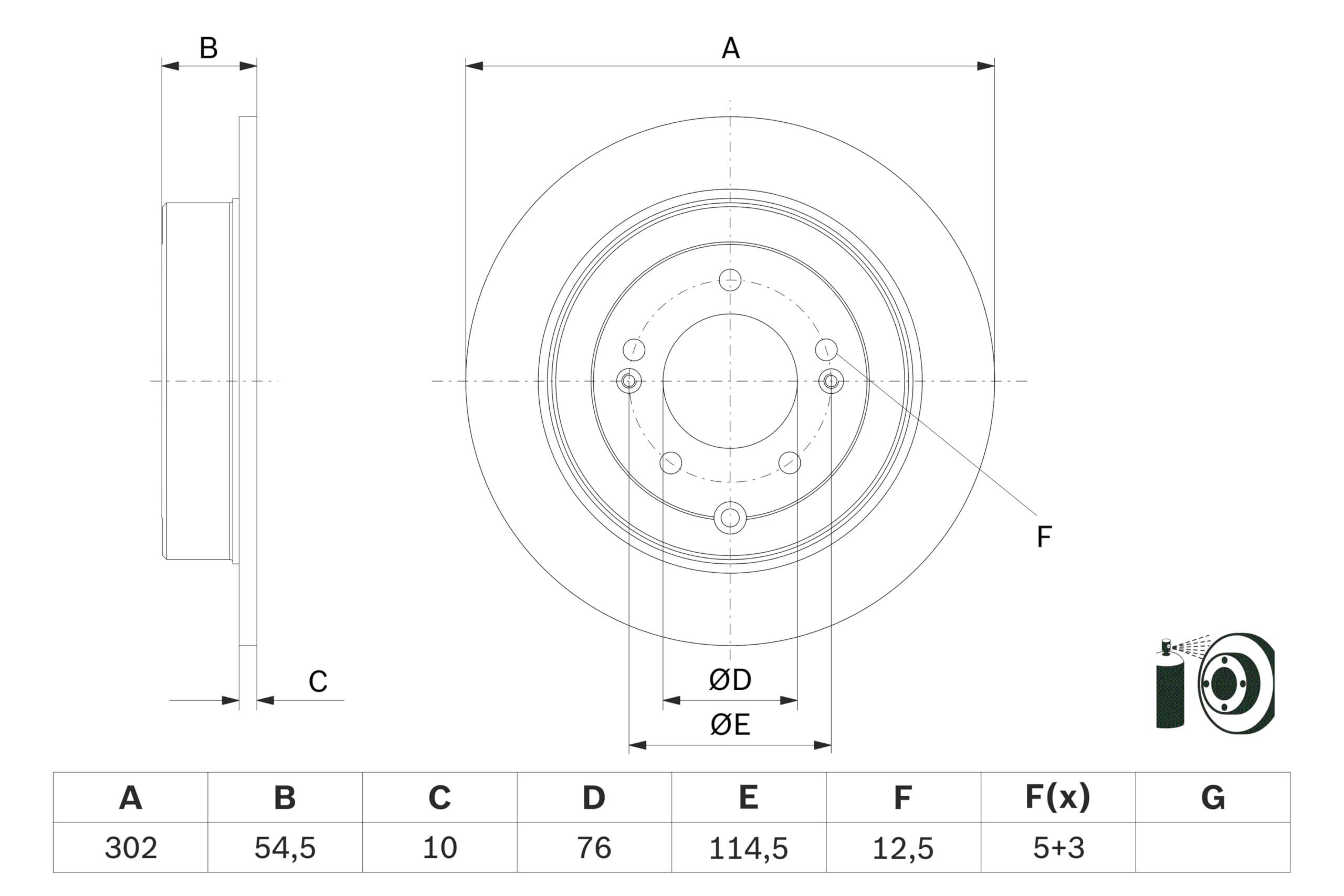 Juego de 2 Discos de Freno Bosch BD2646 - Discos Macizos de 302 mm - Eje Trasero - Certificación ECE-R90 - Larga Vida Útil, protección anticorrosión avanzada - 1 Juego de 2 Discos | Discos ventilados de alto carbono - Certificado ECE-R90 - Refrigeración,