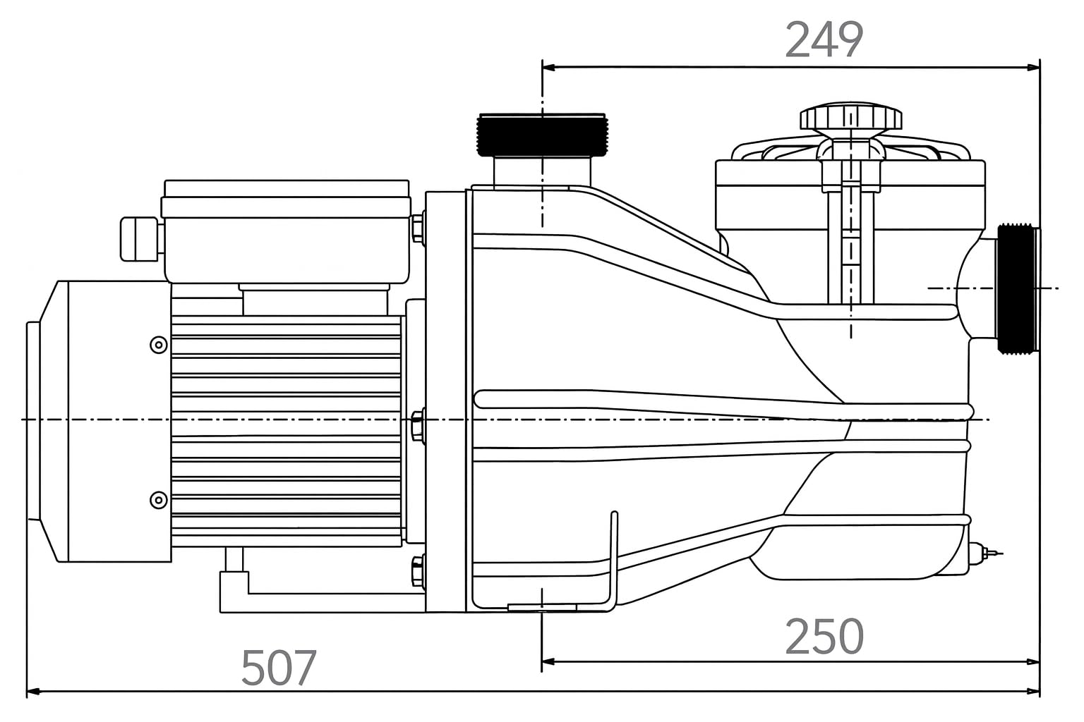 Hidro Water - Bomba de filtración para piscina MCB+ 1 CV | Autoaspirante, silenciosa y de bajo consumo | Compatible con cloración salina | Piscinas de hasta 100 m³
