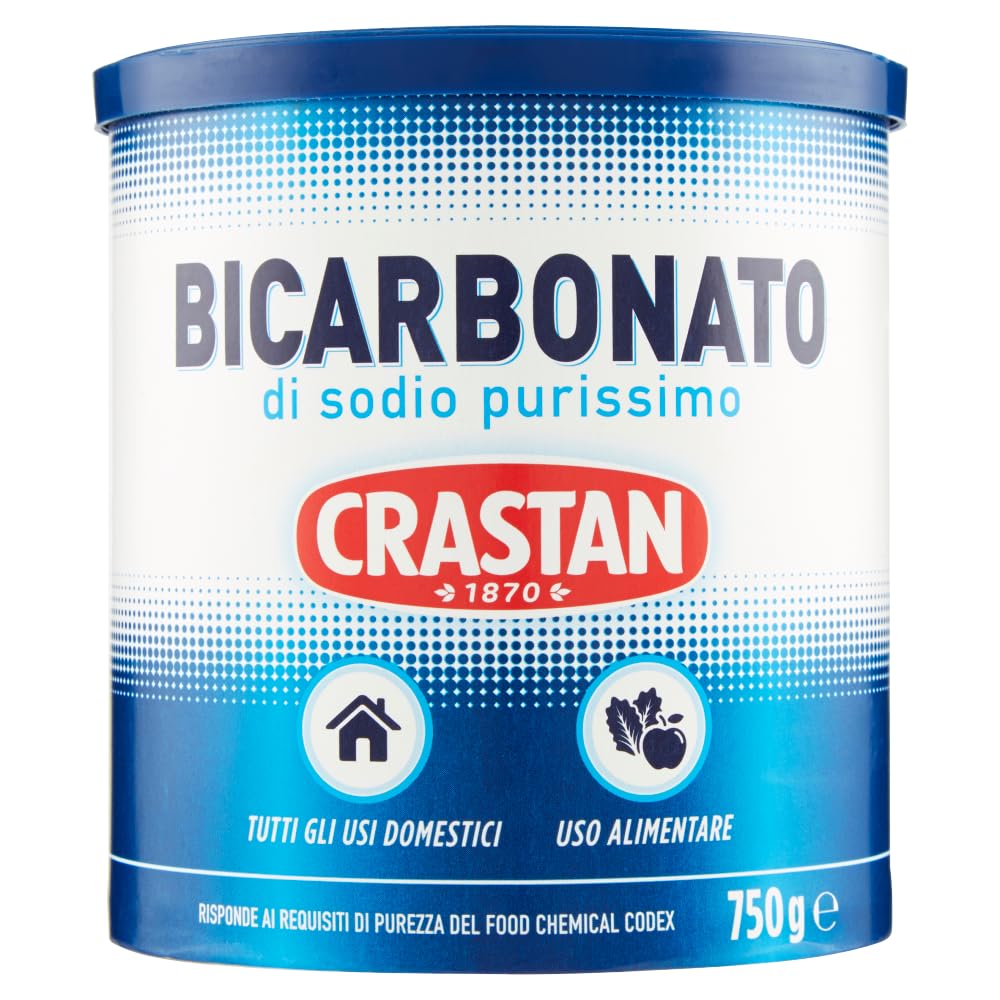 Crastan Bicarbonato di sodio purissimo Bicarbonate de sodium pur pour un usage domestique et alimentaire 12 x 750 g + Italian Gourmet Polpa 400 g