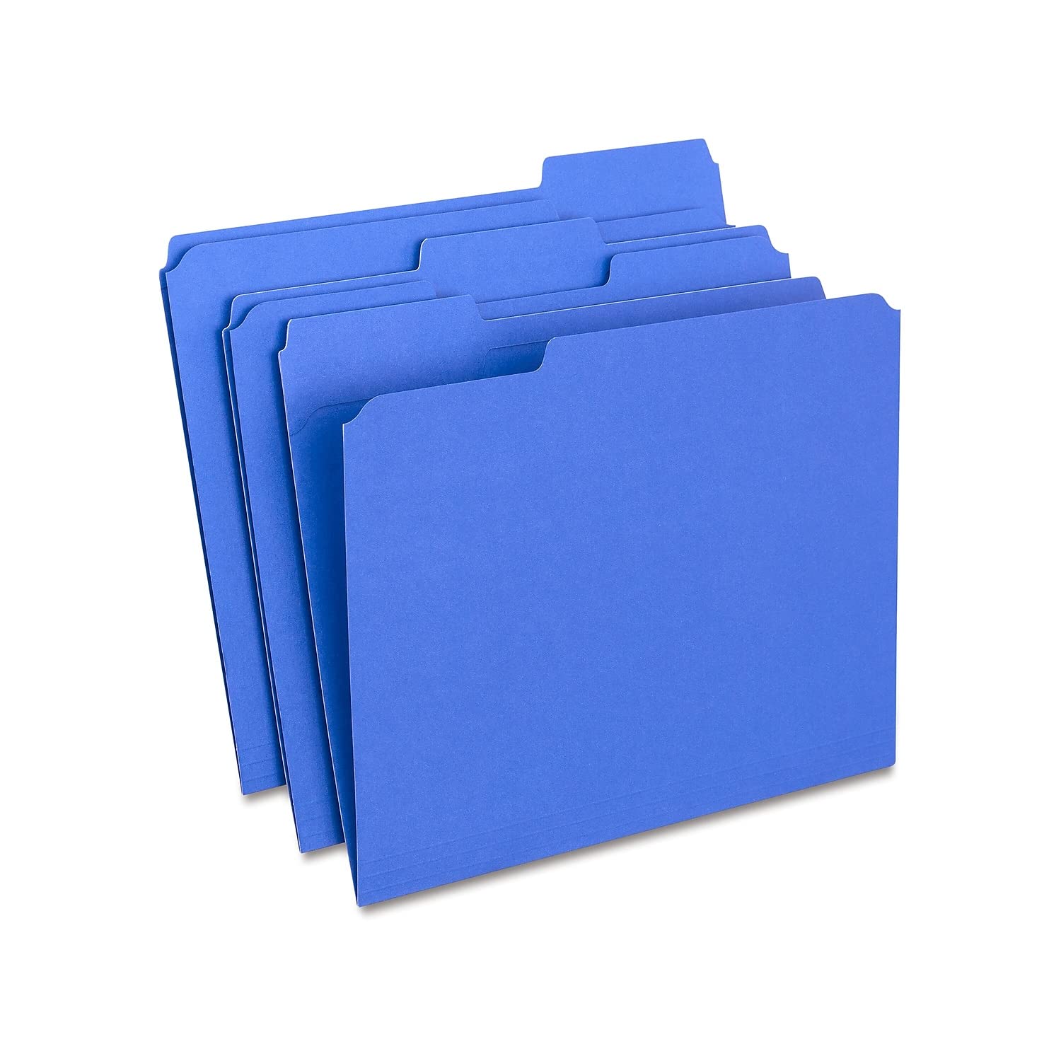 Staples Colored File Folders w/Reinforced Tabs Letter 3 Tab Blue 100/Box