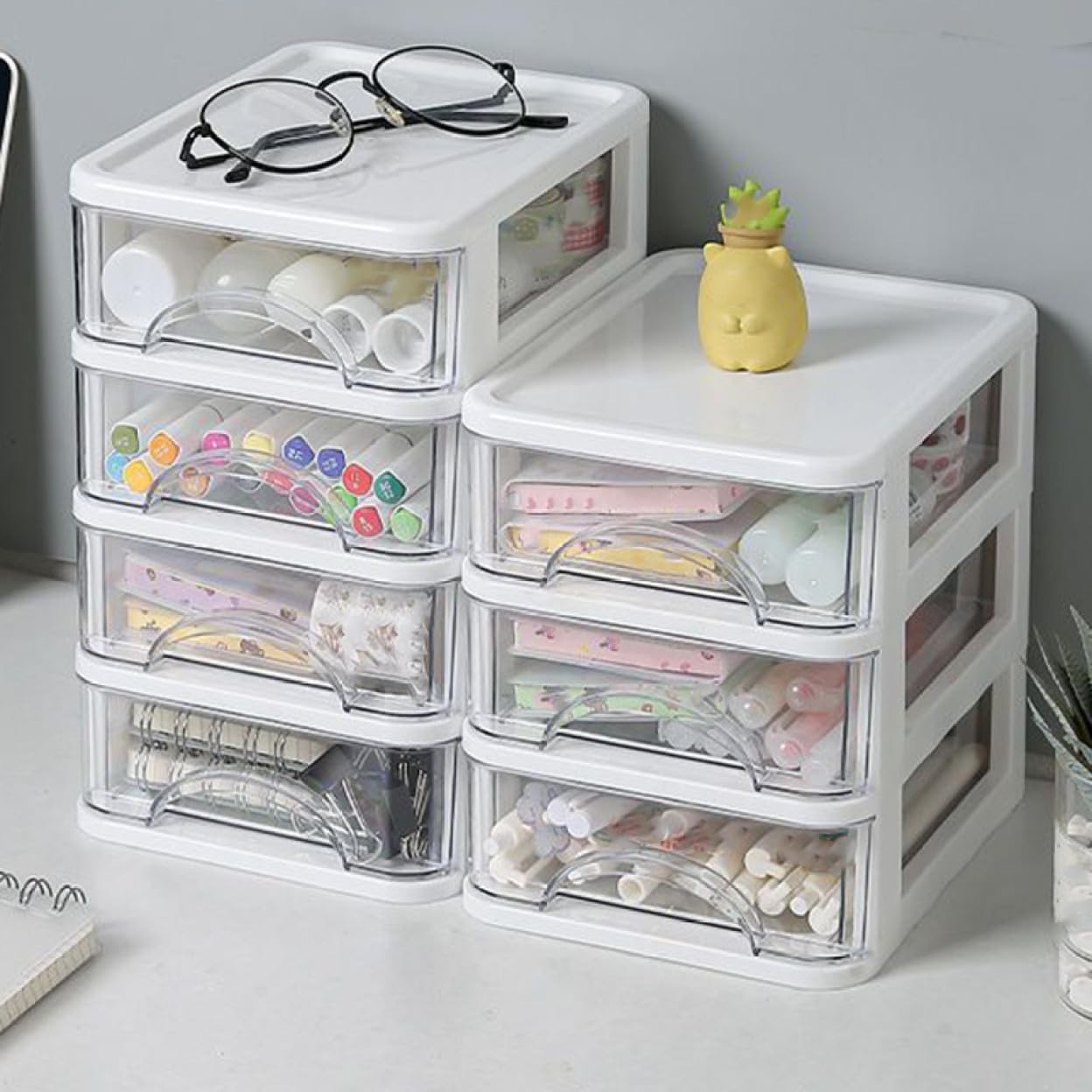 Amazon.co.jp: MJKQ9 レターケース 幅14.2奥行18.3高さ12cm 2段 収納