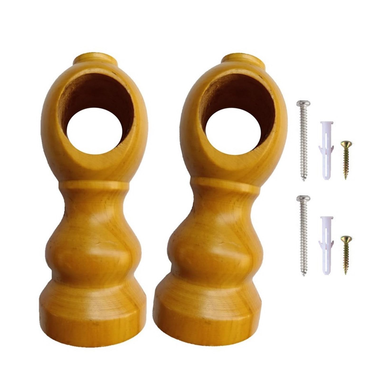 Buxuaaaa Log Color Decorative Curtain Bracket Strong Load Bearing Designs Wooden Curtains Bracket Pair For Various Drapery Styles Rental Friendly Curtain Accessories