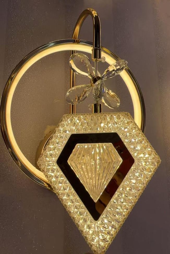 Image of kinis Diamond Shape Energy-Efficient LED Wall Sconce for Living Room Space-Saving LED Wall Light-Perfect for Any Room /Modern Style Led Wall Lamps for Bedroom /Led Wall Scone for Kitchen /Restaurants