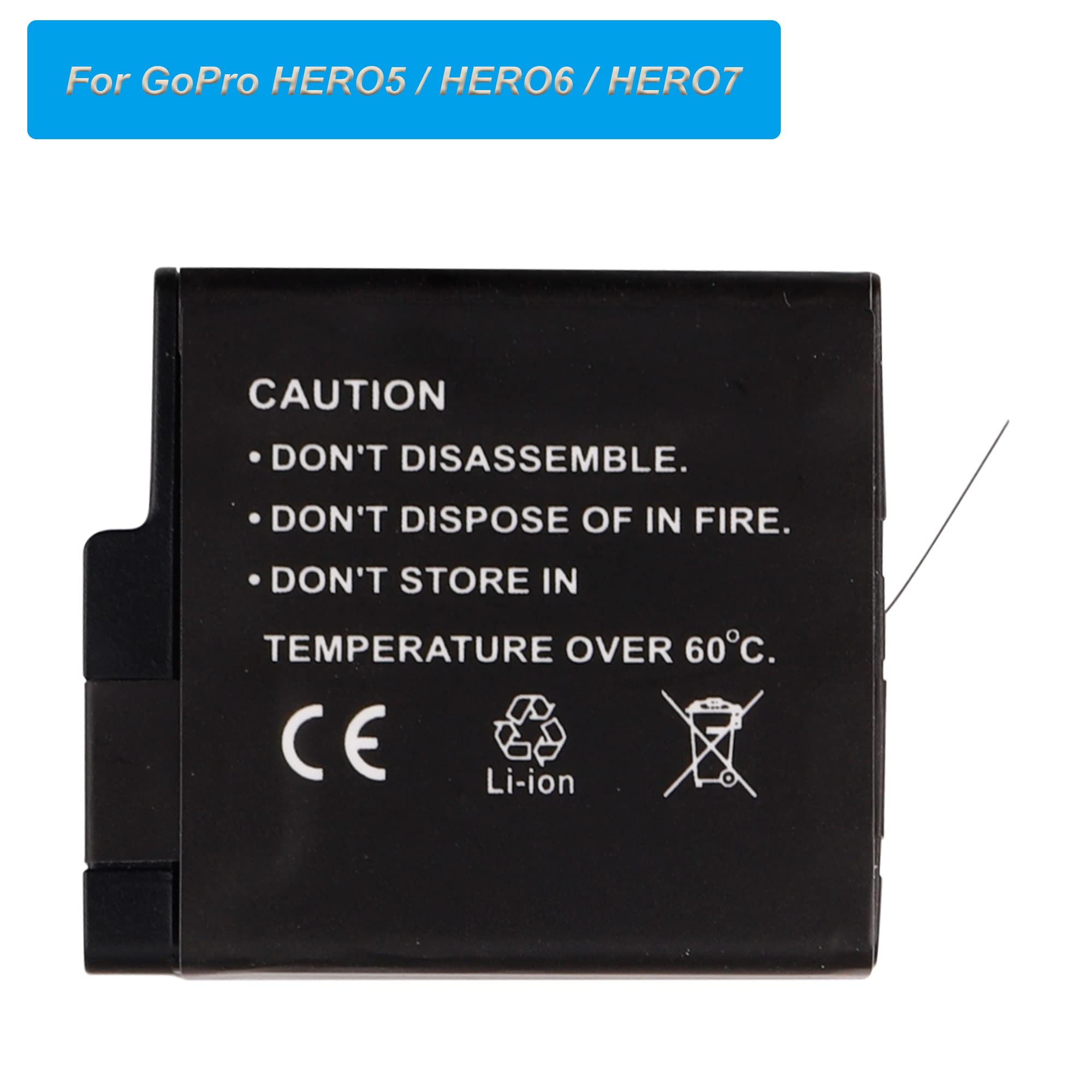 Batería de repuesto AABAT-001 compatible con GoPro HERO5, HERO6, HERO7