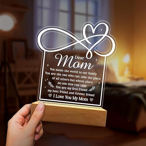 Vista 33 de SANDJEST Luz nocturna acrílica, regalos cristianos para mujeres, regalos inspiradores con versículos de la Biblia, decoración religiosa