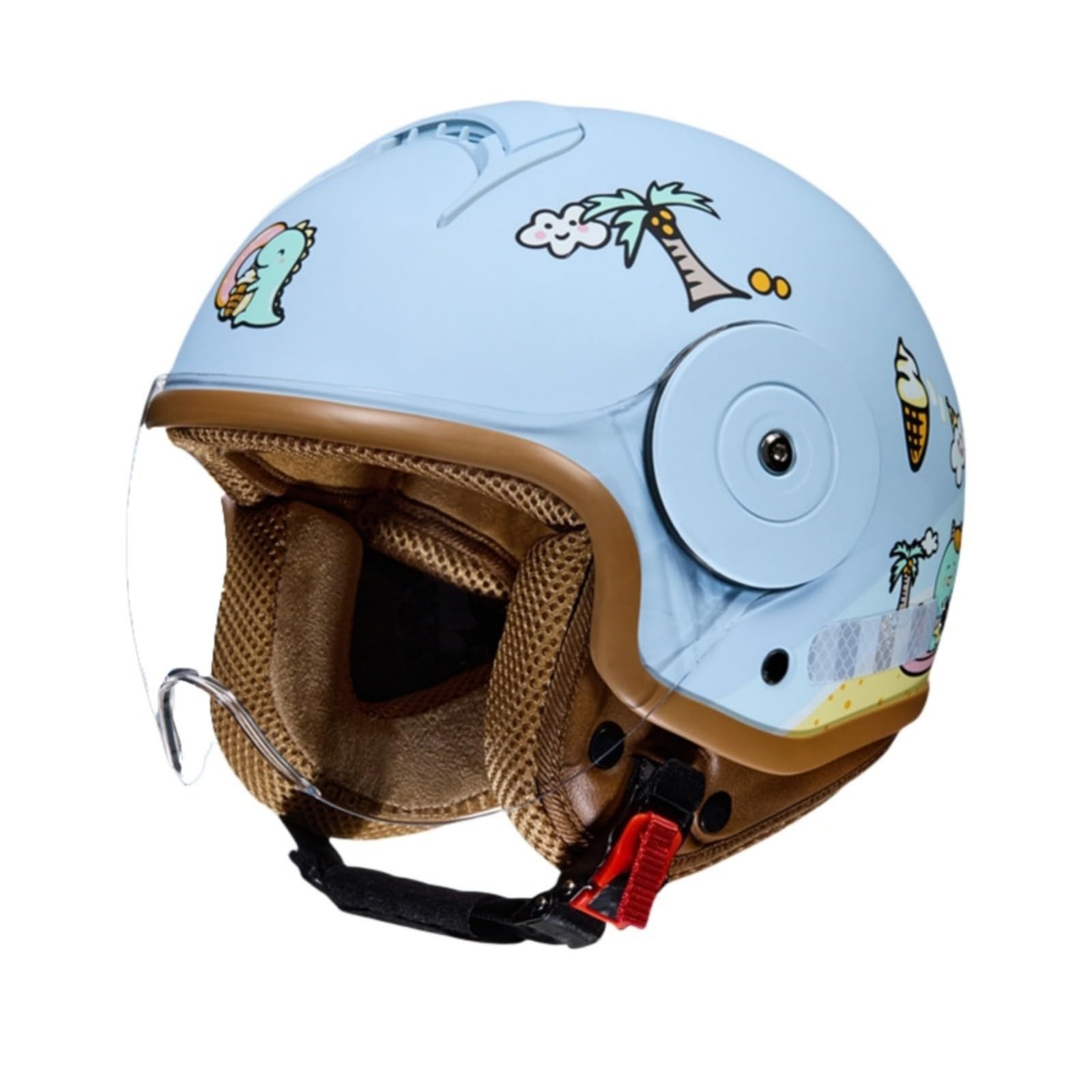 Casque De Moto Enfant, Casque De Trottinette Fille Mignon, Casque De Vélo Garçon, Casque Jet Ouvert avec Visière, Casque Enfant Réglable De 4 À 12 Ans