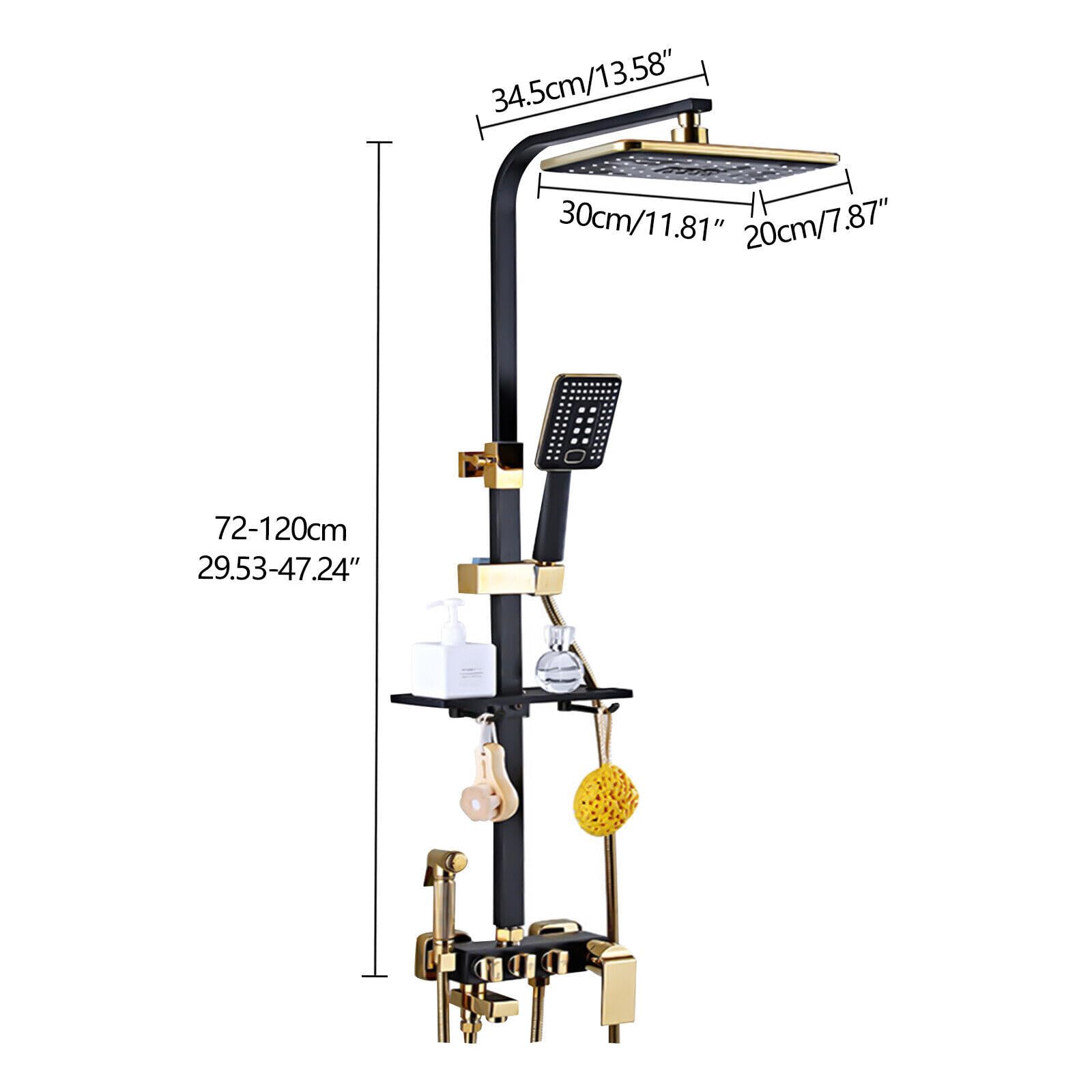 Schwarzgold Duschzubehör Duschsysteme Regendusche Handbrause Sets