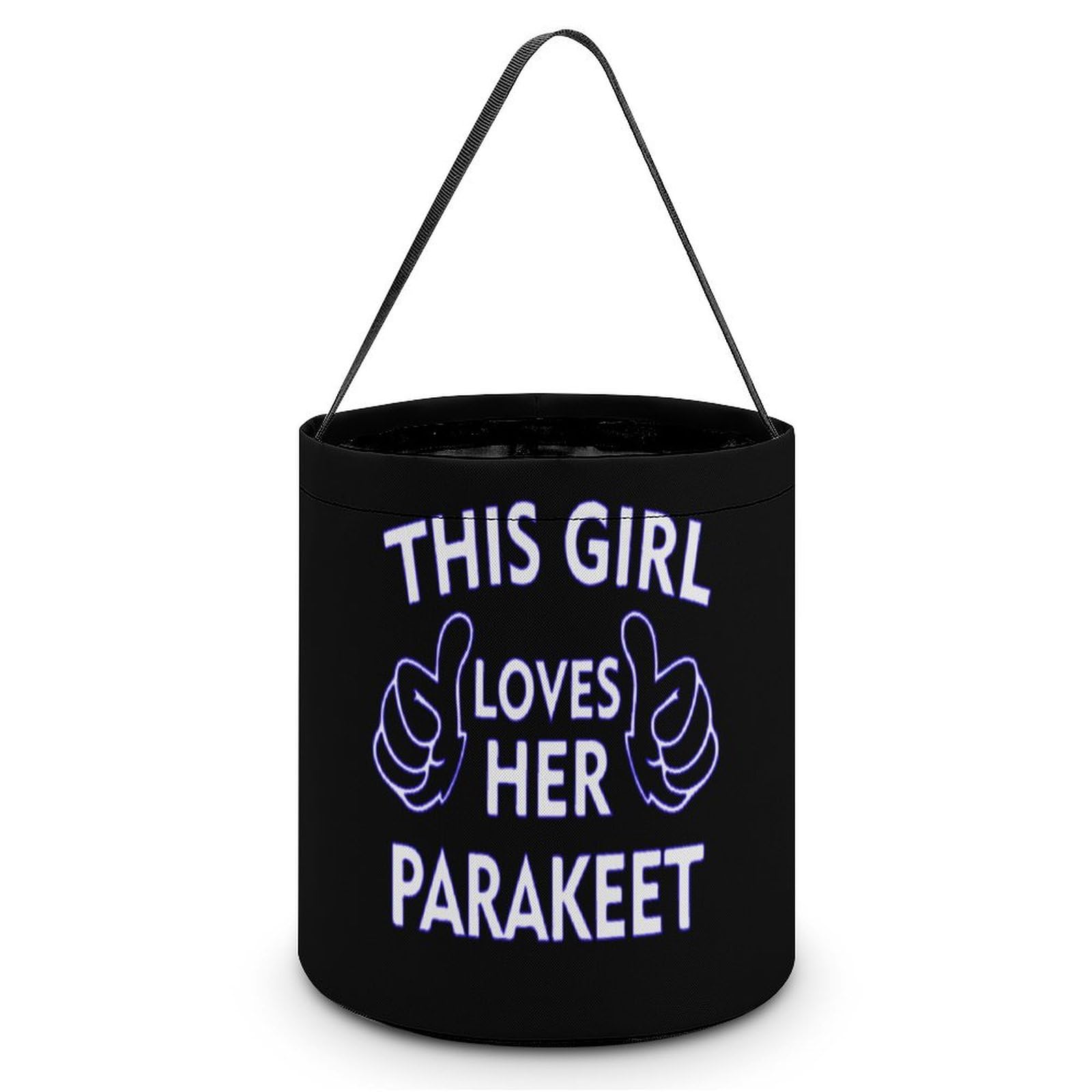 Girl Love Parakeet Cute Easter Basket Bags Eggs Bucket Candy Tote Decorations Gifts Party Storage Bag