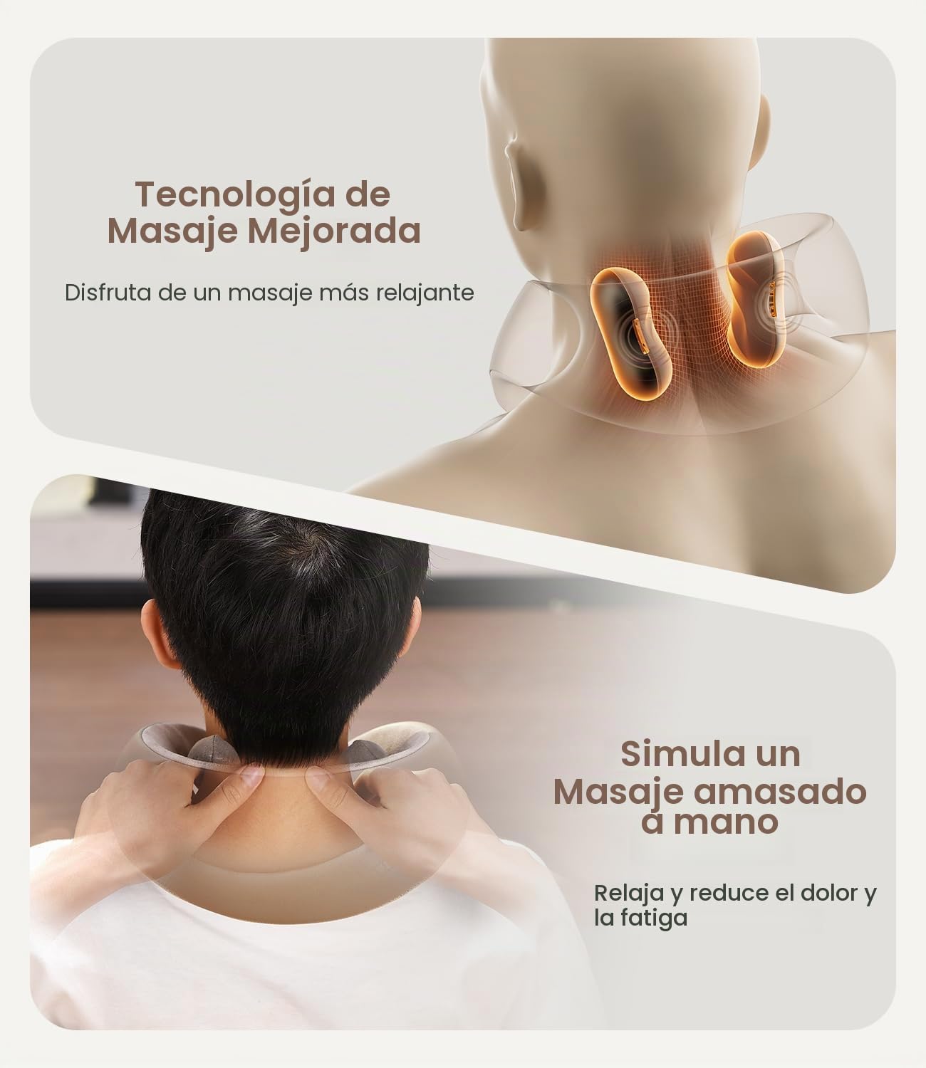 RENPHO Masajeador de Cuello con Calor, Masaje de Cuello Amasado 6D, Eléctrico Masajeador Portátil para Viajes Casa y Oficina, Regalos para Mujeres y Hombres