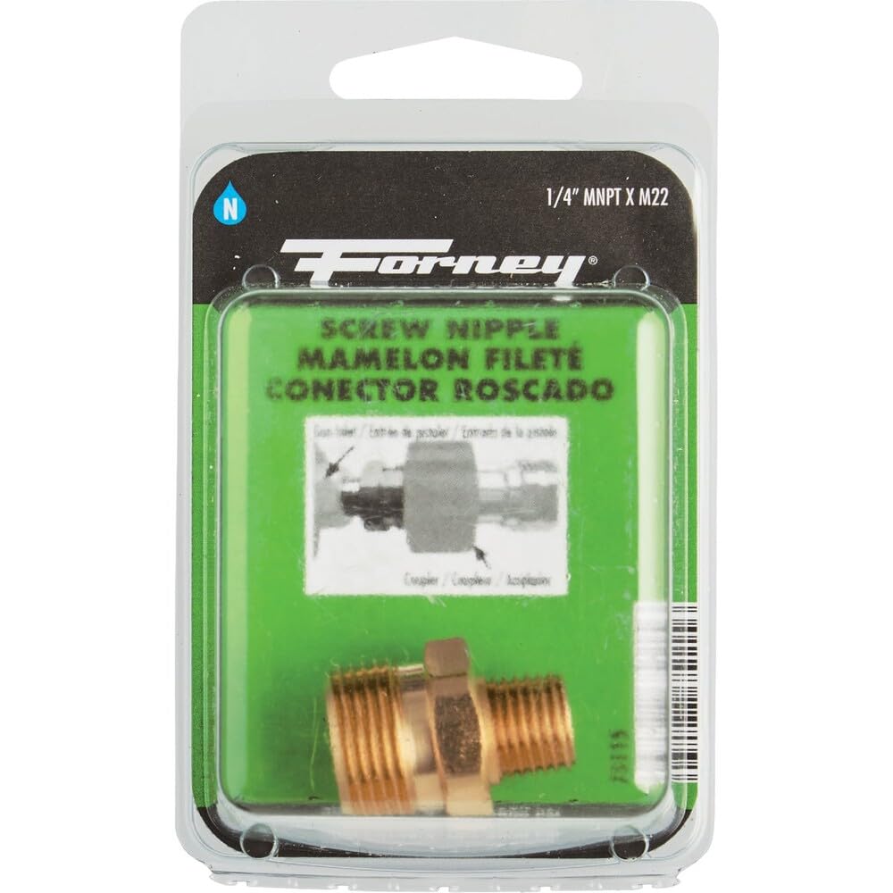 Forney 75115 - Accesorios para arandela a presión, rosca macho, M22M a 1/4" macho NPT