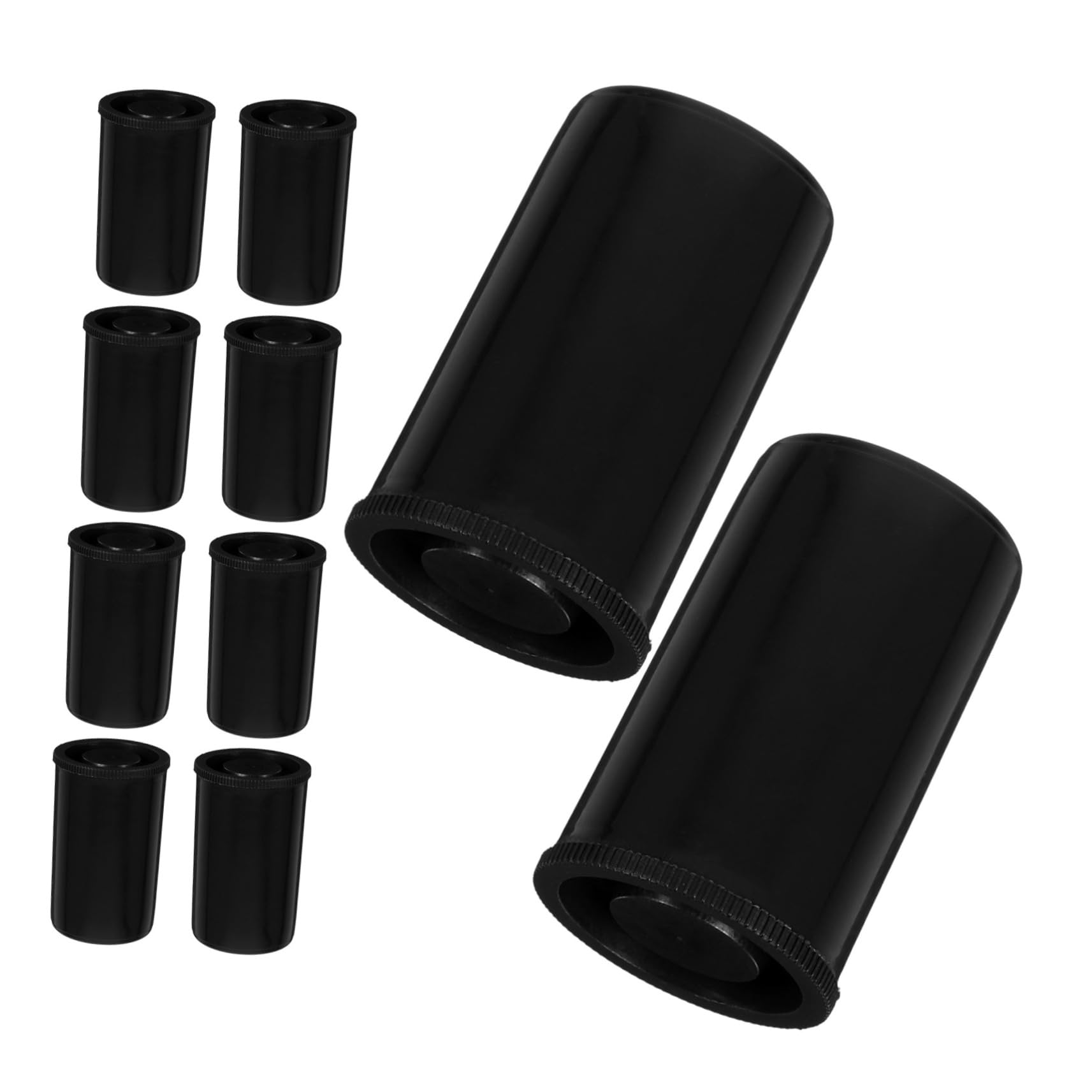 OSALADI 24pcs Film Key Canisters with Lids Film Keys Canisters Empty Film Containers Camera Reel Storage Container Transparent Canisters with Lids Empty Carrier Black Abs