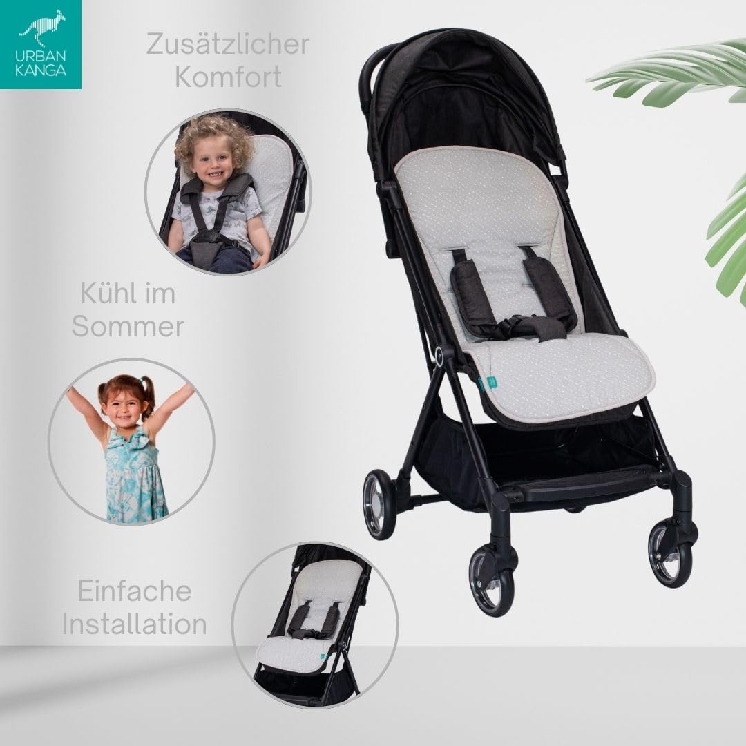 Urban Kanga Universell Einlage für Kinderwagen und Buggy mit Memory-Schaum Öko-Tex Grey Dots