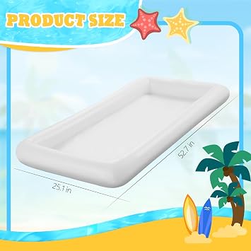 MorTime 4 PACK Inflatable Ice Serving Bar, 53x25 Server Tray Pool Buffet Drink Cooler, Ice Tray Food Drink Containers for Summer Parties