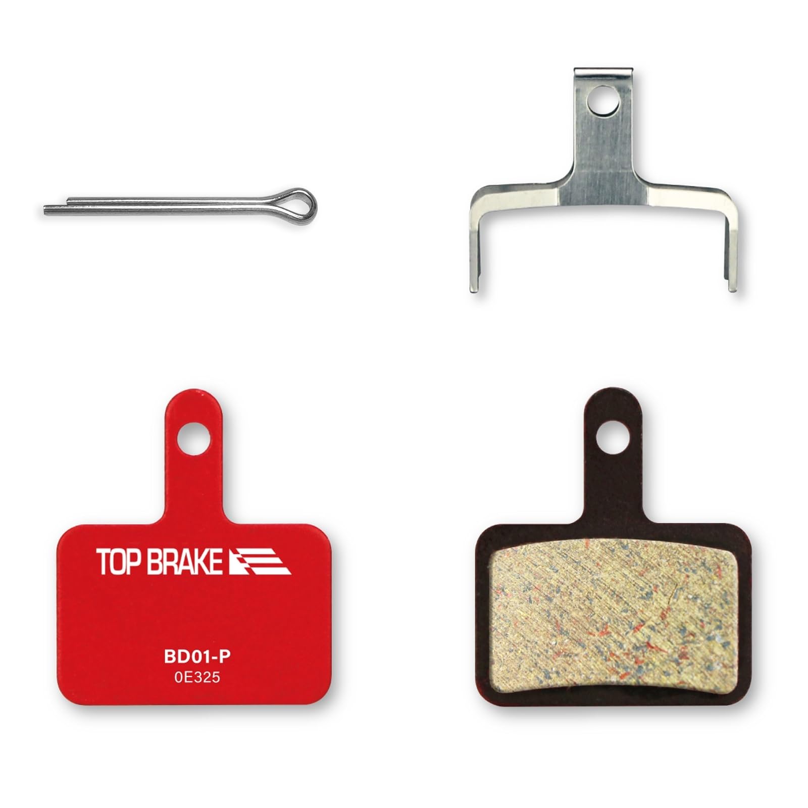 TOP BRAKE Disc Mountain Bike Brake Pads for Shimano Deore M515 M525 TRP Hylex TEKTRO Orion, Red, 1.20*1.38 (in)