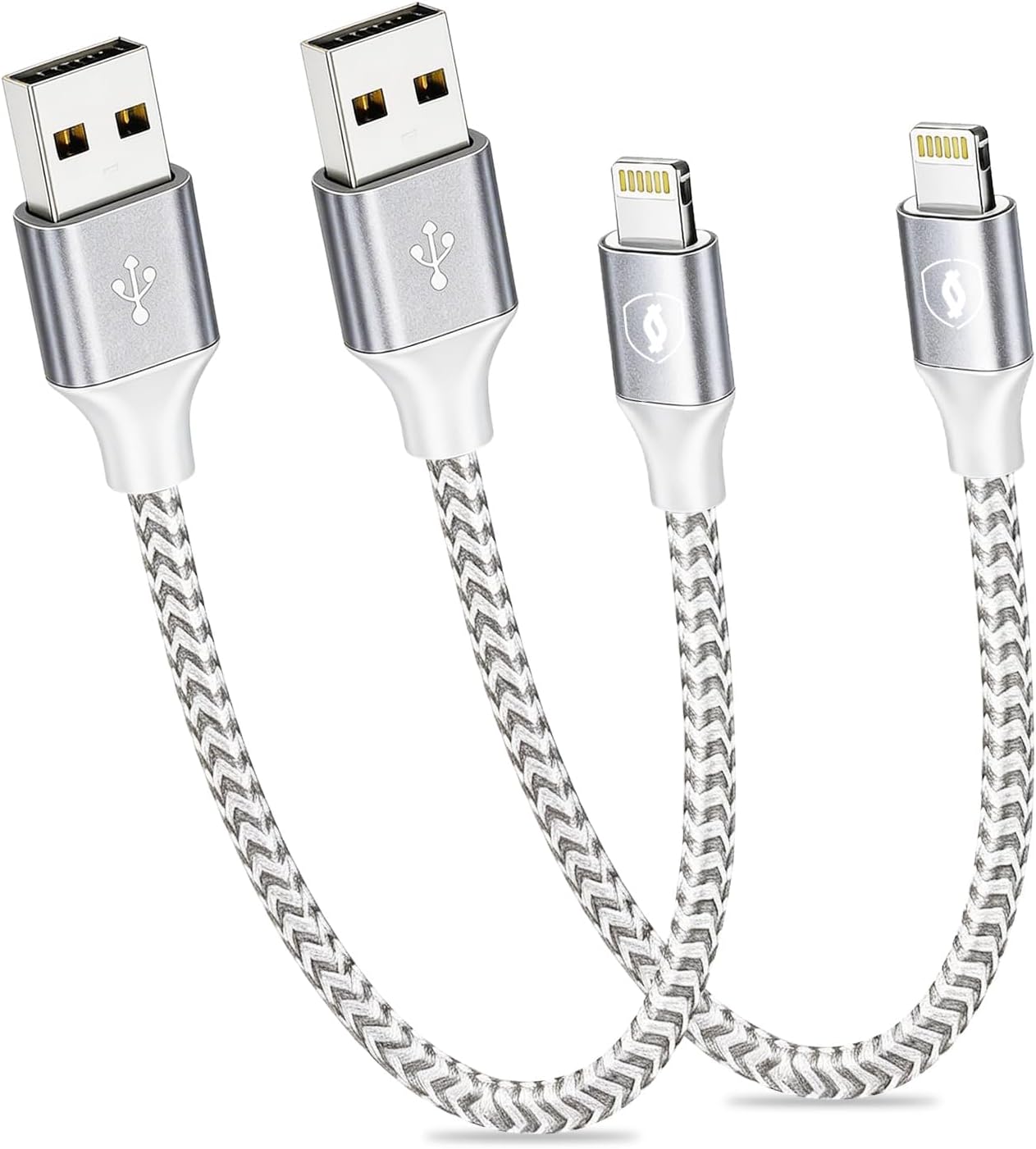 Nylon Braided Fast Charging Lightning Cable (MFi Certified) 30CM 2Pack