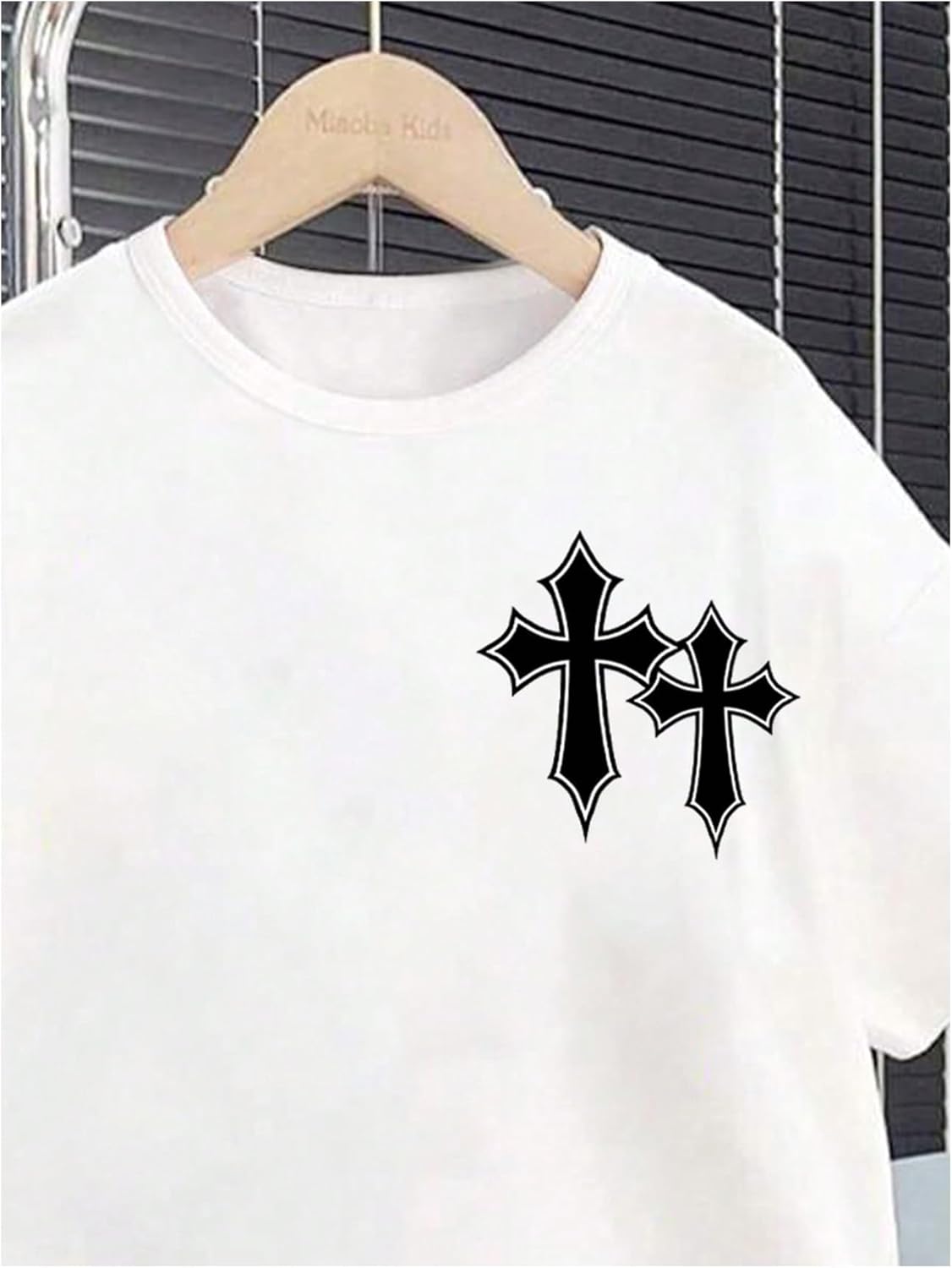 Boy's 2 Piece Outfit Cross Graphic Short Sleeve Tee Shirt and Shorts Set Sport Tracksuit - Image 3