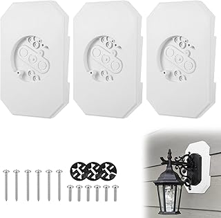 3 Pack Vinyl Siding Mounting Blocks 8141DBL Vinyl Siding Light Mounting Block with Built-in Electrical Box Easy Installation Outdoor Light Mounting Block for 1/2 inch Lap Double and 4 inch, White