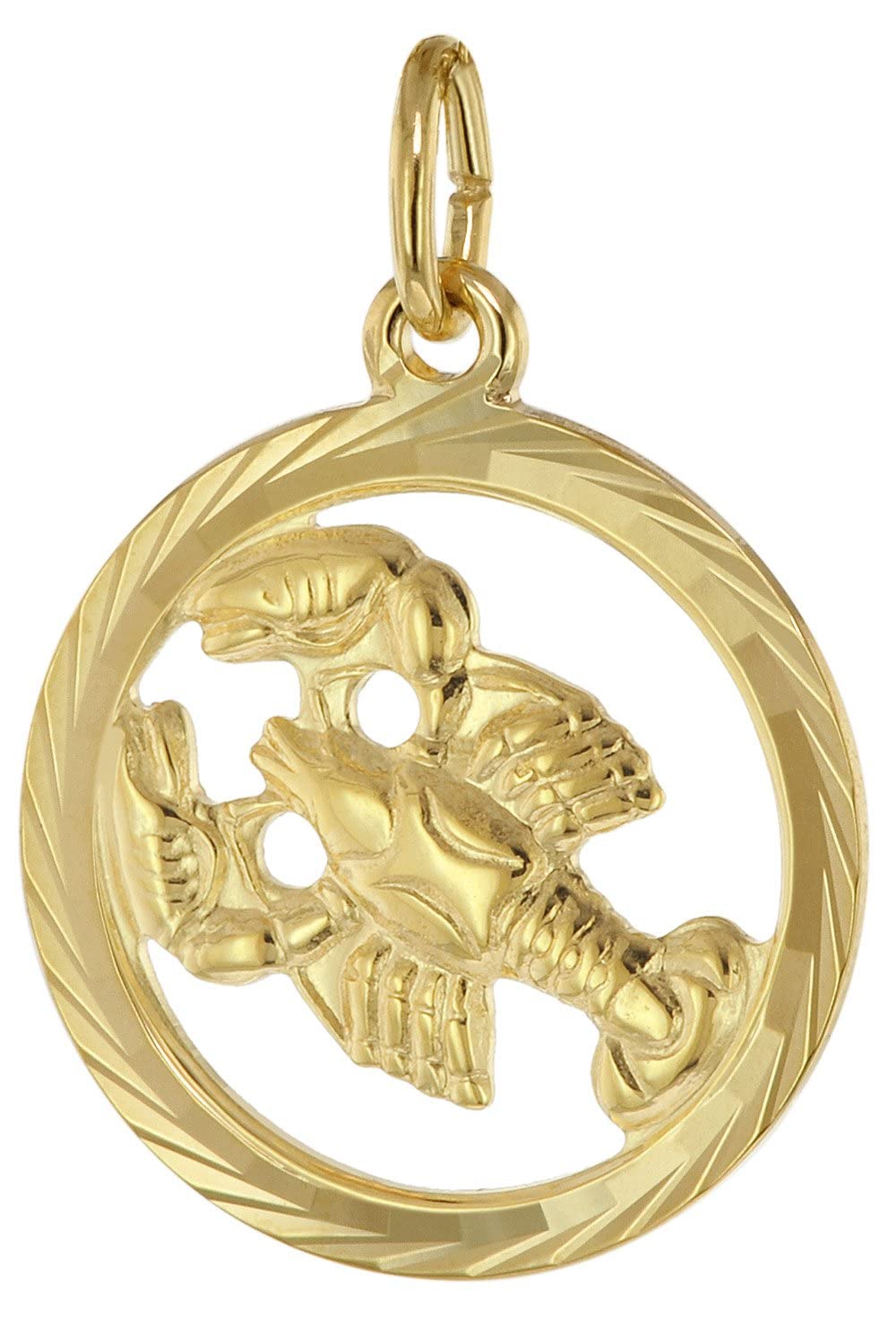 trendor Sternzeichen Krebs 333 Gold Anhänger Ø 16 mm 39000-07 | modischer Sternzeichen Anhänger aus Echtgold für Damen und Herren, elegante Geschenkidee,