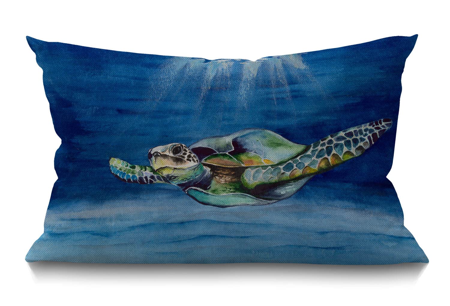Bgbdeia Multi 188 Cushion Cover Sea Turtle Ocean Coastal Theme Marine Nautical Animal Underwater Outdoor Rectangular Throw Pillow Cover For Couch Sofa Home Decor Cotton Linen 30 X 50 Cm 12X20 Inch