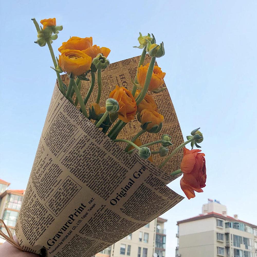 Papier Do Pakowania Prezentów Papier Do Pakowania Prezentów50 * 70 Cm 5 Sztuk/Zestaw Kraft Retro Wrapper Flower Wrapper Papier Papier Papieru Papieru Zawijającego-6A