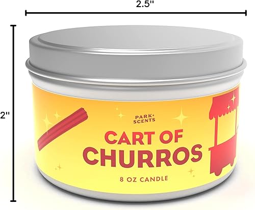 Miniatura 5 de Cart of Churros Vela – Auténtico olor dulce a churros – Golosina icónica de Disney – Hecho a mano en los Estados Unidos vegano y libre de crueldad |