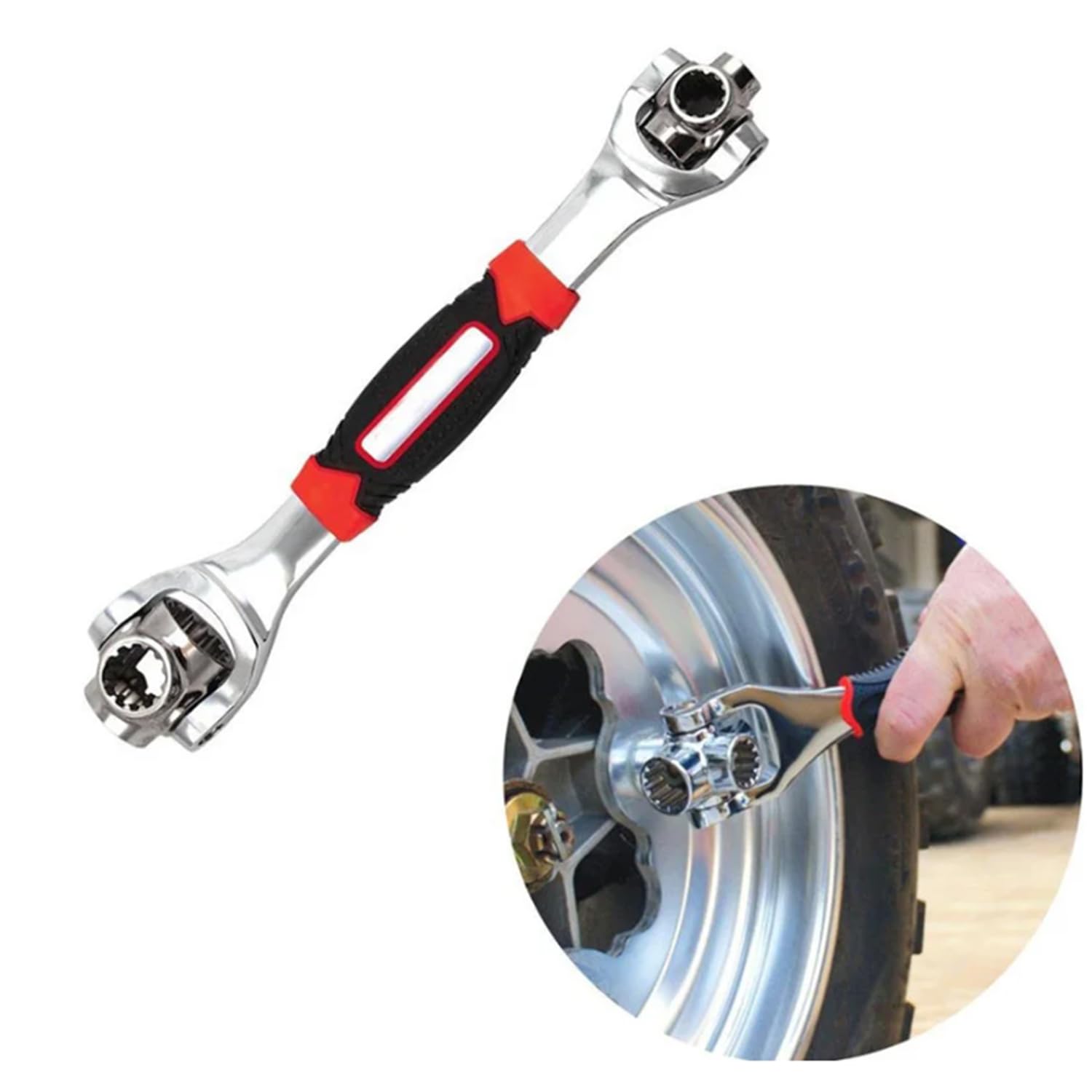 52 in 1 Universal Socket Wrench, Adjustable Multi Spanners & Wrenches with Flexible Rotating Socket Heads, Ratchet Spanner for Metric and Imperial Nuts and Bolts, All in One Repair Tool for DIY Home