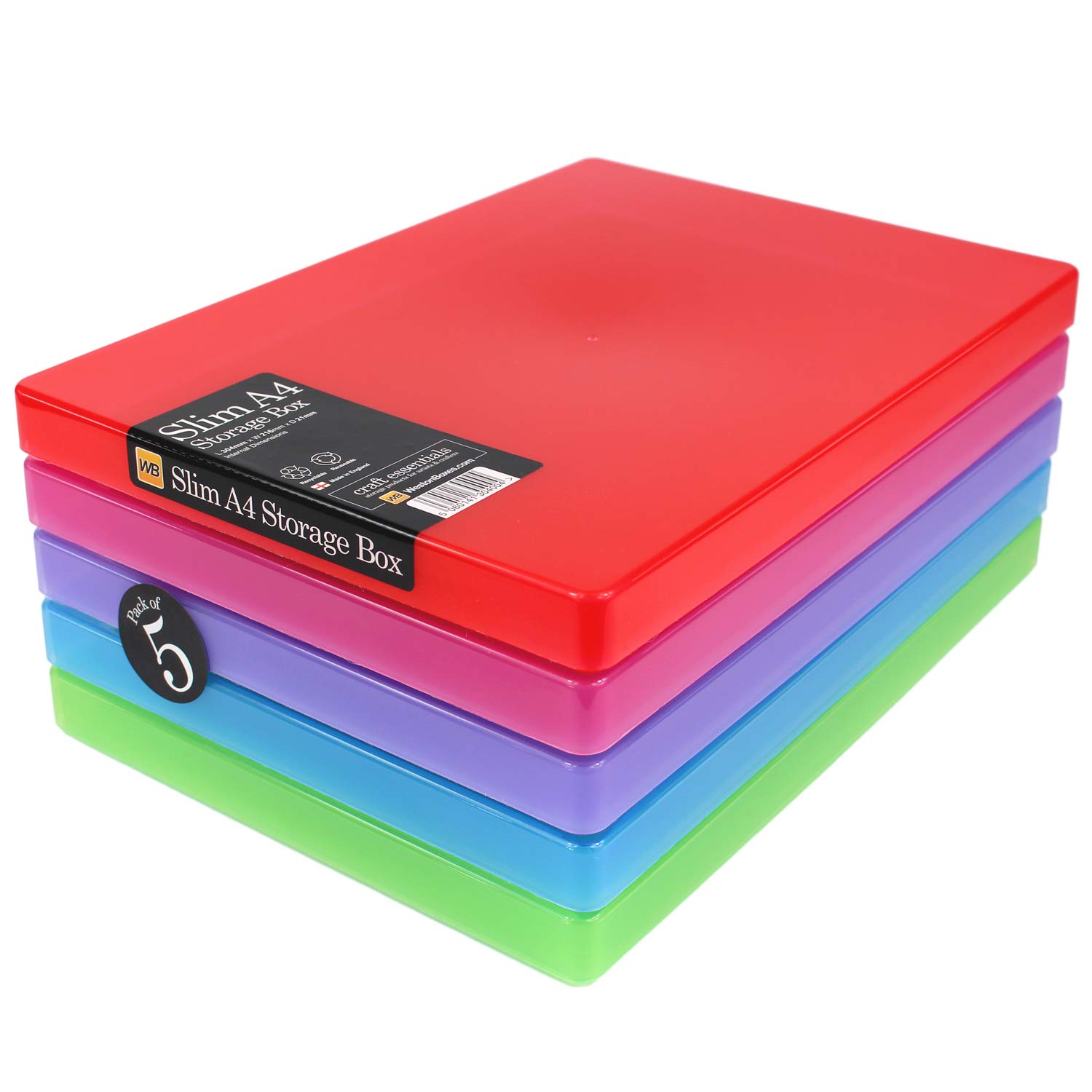 Buy WestonBoxes A4 Slim Plastic Presentation or Storage Boxes with lids