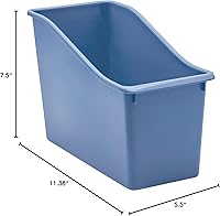 Vista 2 de Teacher Created Resources Papelera de plástico azul pizarra, 1 unidad (paquete de 1)