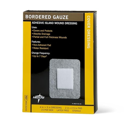 Miniatura 6 de Medline Vendaje adhesivo de gasa con bordes estériles para heridas, 4 x 5 pulgadas con almohadilla de 2 x 2.5 pulgadas, paquete de 15