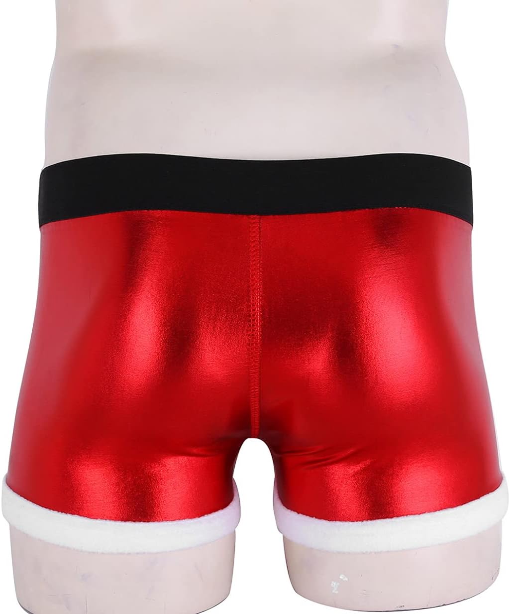Oyolan 2Pcs Men Lingerie Sets Elastic Nylon Harness with Santa Low Rise Briefs Boxer Shorts Underwear Suit