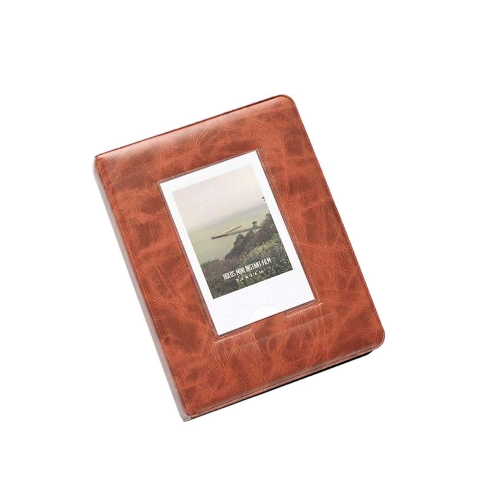 Photo Albums 3 Inches 64 Pockets Mini Instant Album Retro Photo Picture Case Storage(Brown)