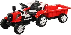 Bang Toys Trator Elétrico com Caçamba 12v Recarregável Vermelho