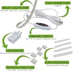 Madam Sew LED Sewing Machine Light Strip with USB Dimmer | 12-Inch Trimmable Flexible Strip Stick On Sewing Light, 24 Daylight LED at 6500K with 3 Adhesive Clips | Fits Most Sewing & Quilting Machines