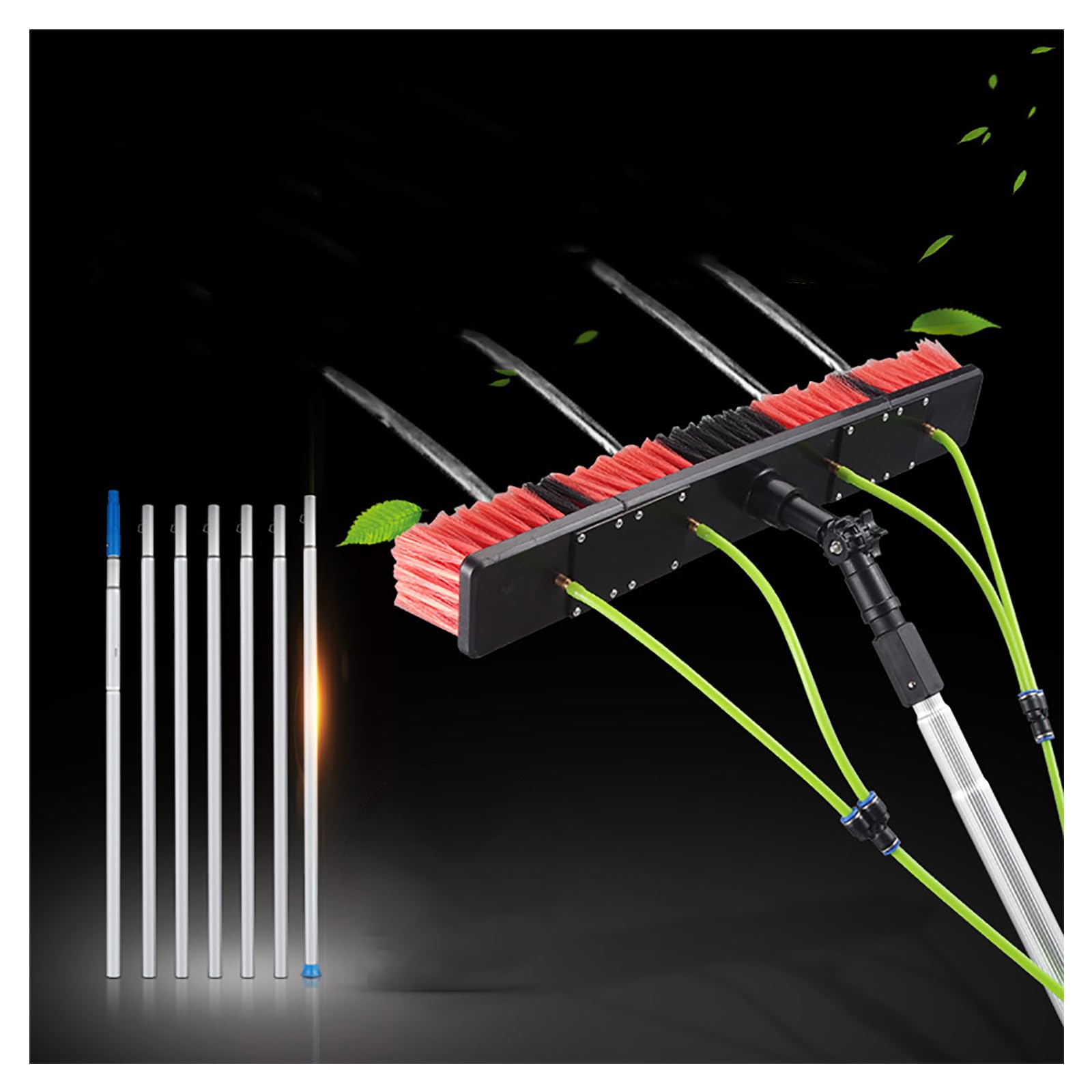 GTHTUHFD Telescopic Water Fed Brush 10-39Ft | Window & Solar Panel Cleaning Pole | Extendable 8M Rod With 35Cm Brush Head For Conservatory Roofs & Outdoor Cleaning,B-brush 55cm-11m