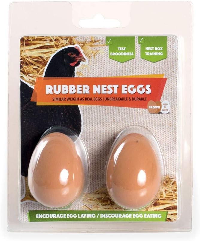 Brown Rubber Chicken Nest Eggs, Pair