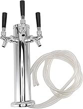 OUSIKA Draft Beer Tower, Triple Tap Faucet Stainless Steel Beer Dispenser Tower, 14.6in Height Draft Beer Kegerator Tower with Screw, Gasket, Wrench, Spring and Handle for Home Brewing Beer Kegging Di