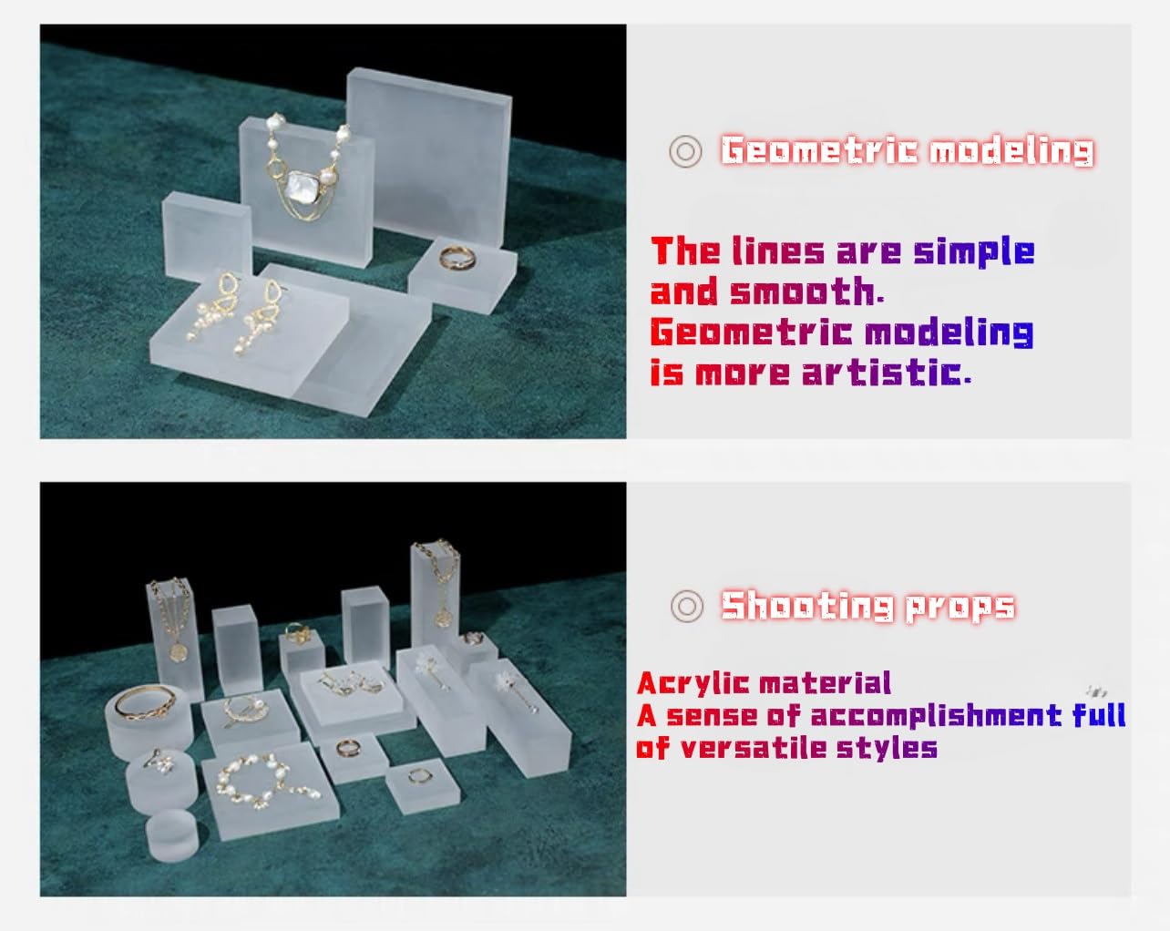 Expositores de acrílico - Expositor de joyas cuadrado esmerilado - Soporte creativo for pendientes for tiendas y hogares(17pcs)
