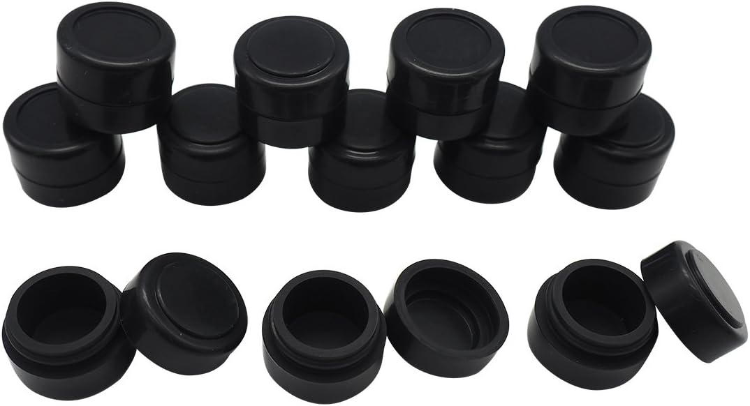 Gentcy Silicone 2ml Black 50pcs Containers Silicone Storage Jar Seals