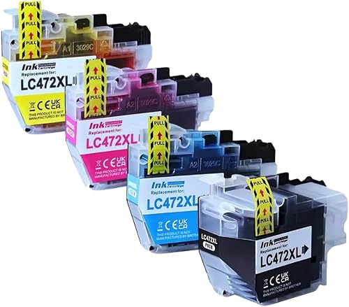 LC472XL High Yield CMYK Ink Cartridges for Brother MFC-J3540DW, MFC J3940DW MFC-J2340DW Value Pack - Compatible