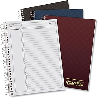 Ampad Gold Fibre Project Planner, 1-Subject, Lecture/Cornell Rule, Randomly Assorted Cover Color, (84) 9.5 x 7.25 Sheets