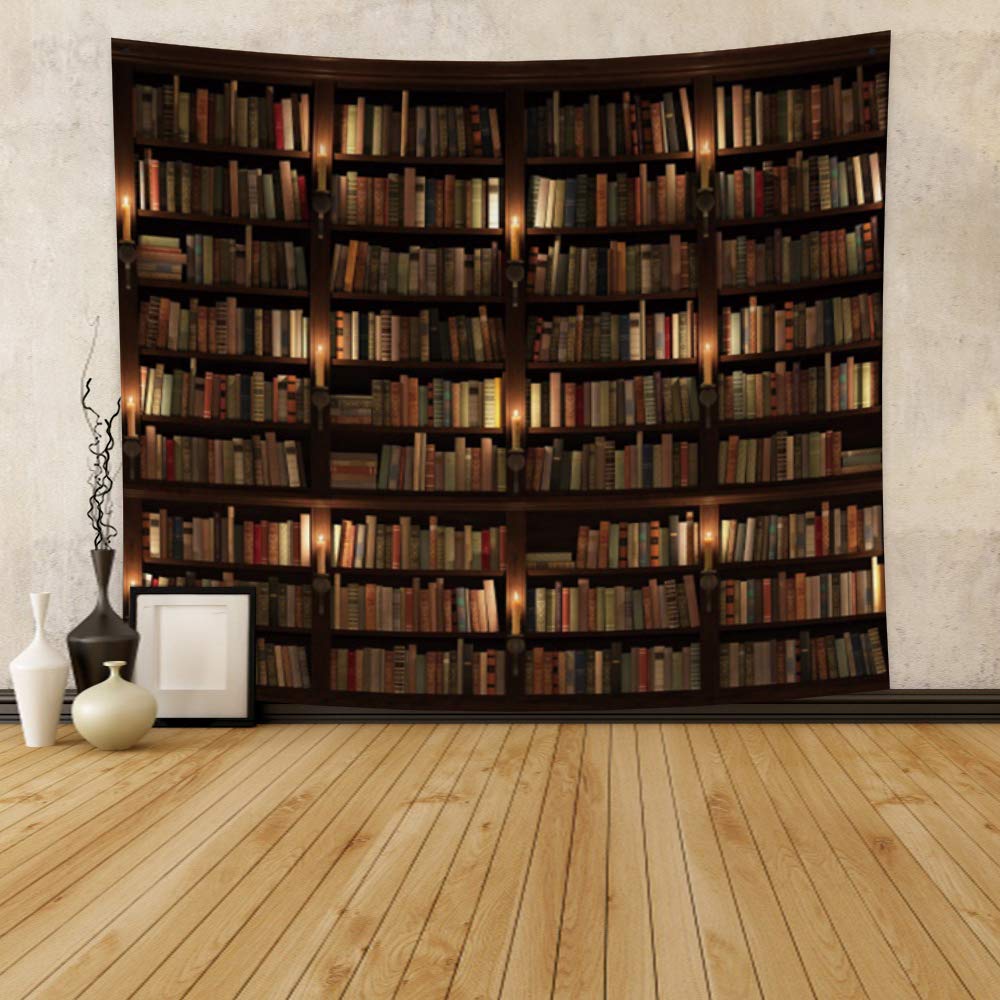 Amazon.co.jp: Haoyiyi 70.9 x 63インチ ビンテージ本棚タペストリー