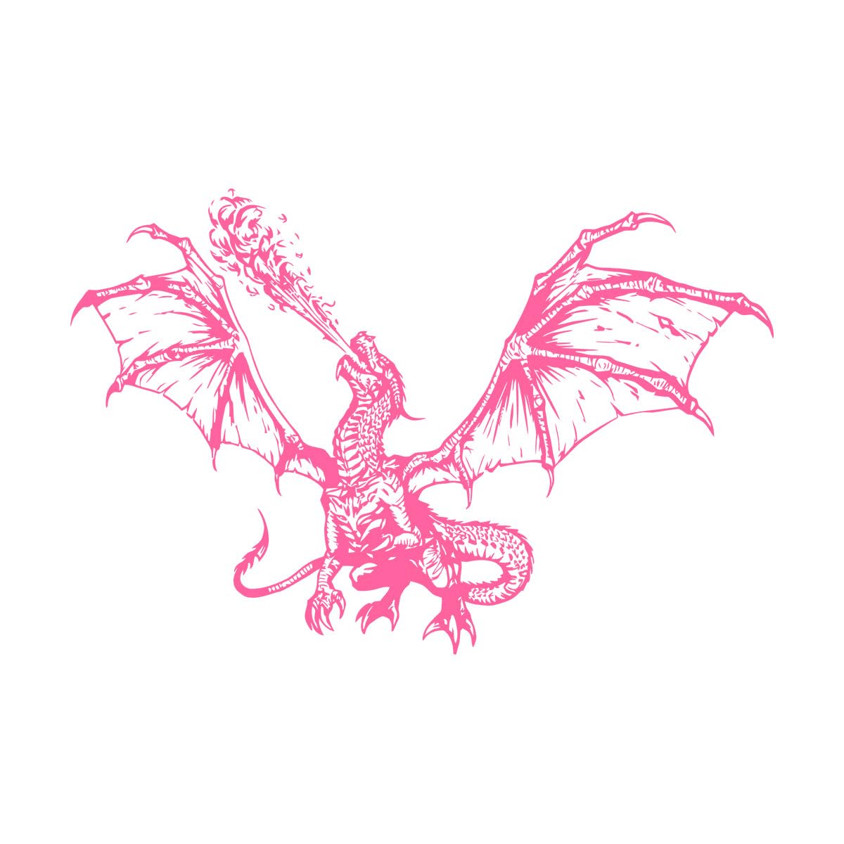 Engraving Decals Fantasy Animal Magical Myth Dragon Wings 48x72.4cm Multiple Size Options L-Pink