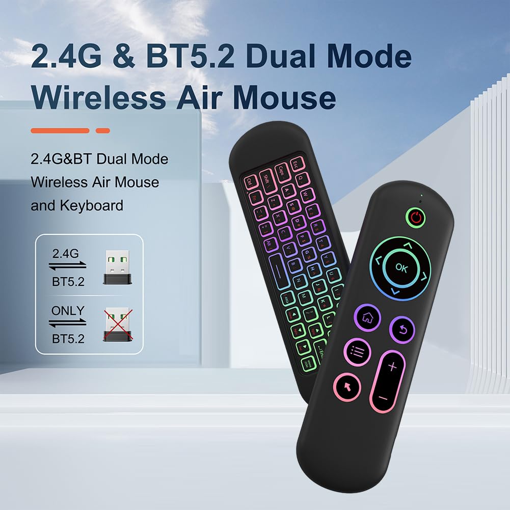 M5 Air Mouse Remote Rechargeble Wireless 2.4G+BT5.2 Mini Keyboard