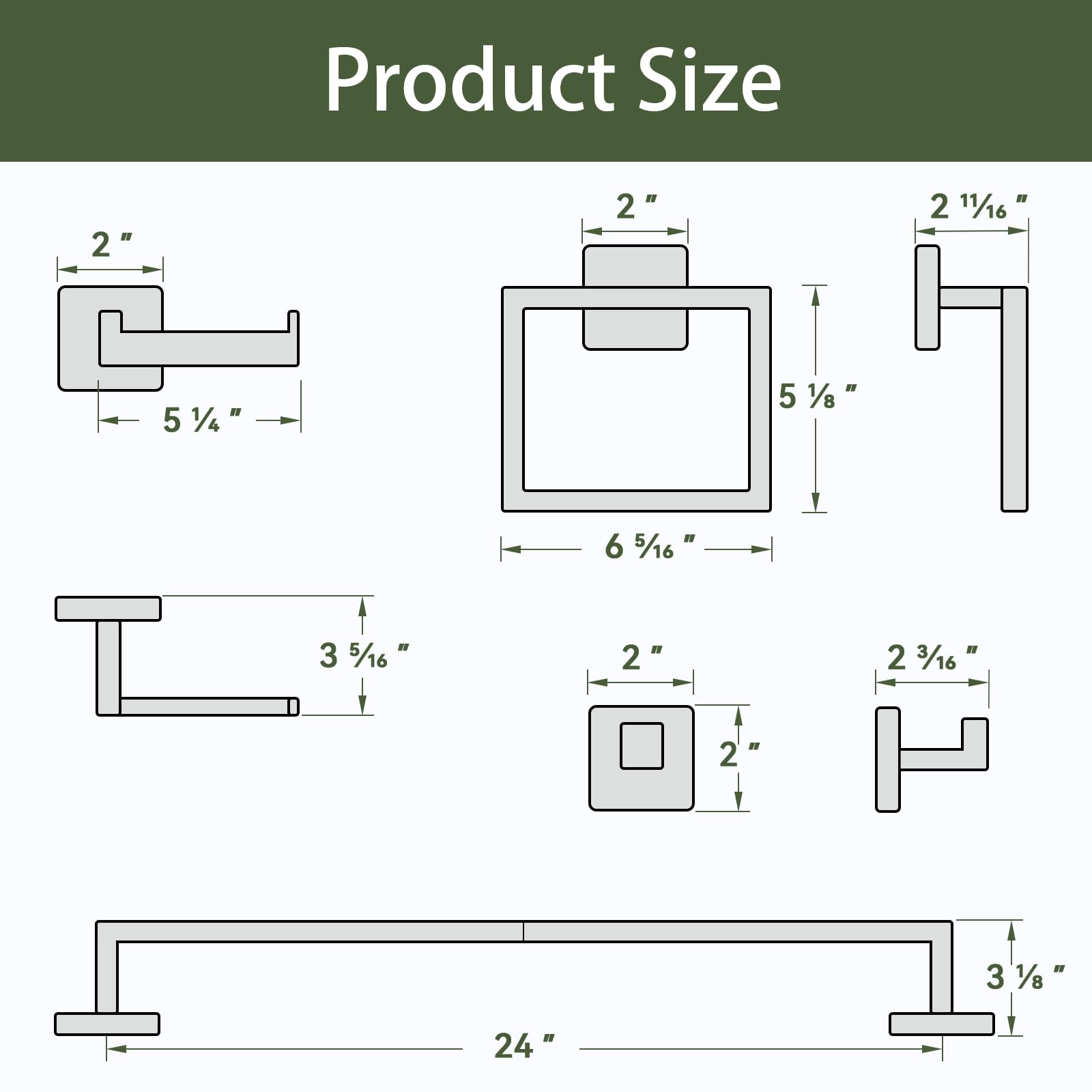 20-Pieces Matte Black Bathroom Accessories Set, 24 Inch Bathroom Hardware Set, SUS304 Stainless Steel Bath Towel Bar Set, Towel Racks for Bathroom Wall Mounted, Modern Bathroom Decor — Amazon image 2