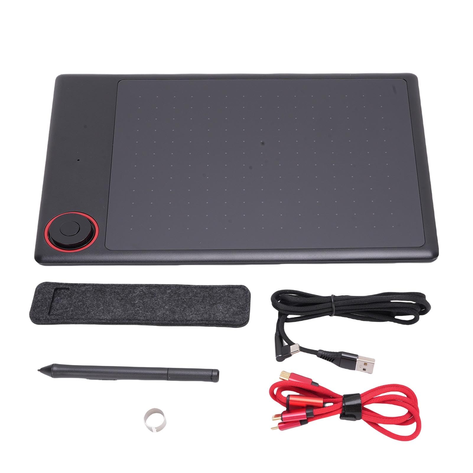 Tablet da Disegno Grafico Portatile da 10x6 Pollici, Tablet di Arte Digitale con 8192 Sensibilità di Pressione Nessuna Penna a Batteria e 1 Tasto Mmello M, per Mac, PC e Android