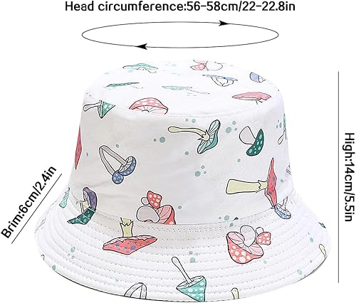 Miniatura 6 de XYIYI Lindo sombrero de pescador, sombrero de playa para mujer, reversible, con doble lado